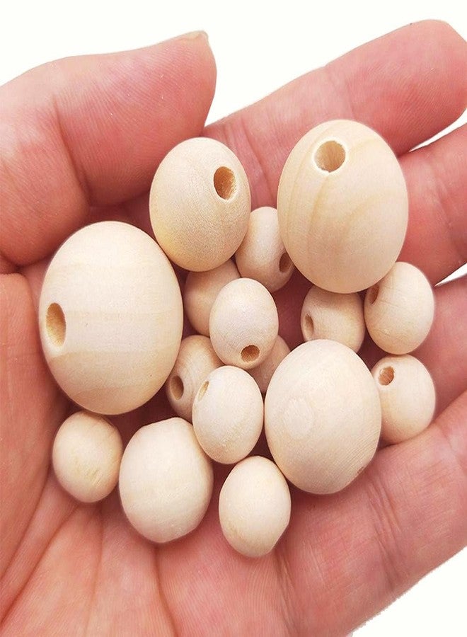 DIY Crafts 130, Round Beads Wooden Natural Wood Beads Wooden Beads for Crafts Round Loose Spacer Bead Line for DIY Jewelry Craft Making Random Mix Sizes As 1st Image (130) - Image 1